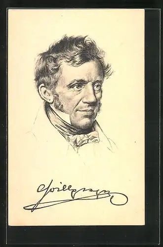 Künstler-AK Franz Grillparzer, Portrait des Dichters