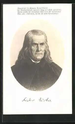 Künstler-AK Friedrich Rückert, Portrait des Dichters