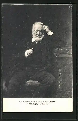 AK Victor Hugo, par Bonnat, Darstellung des alten Dichters auf einem Stuhl