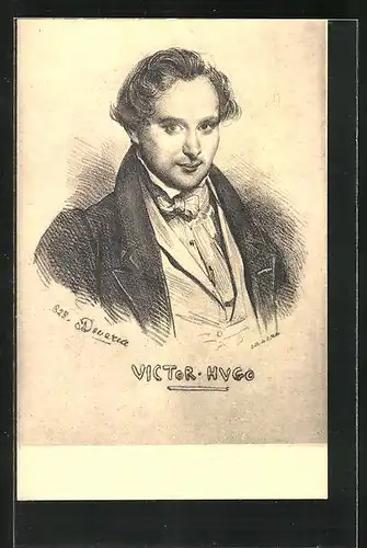 Künstler-AK Victor Hugo, Darstellung des jungen Politikers und Schriftstellers