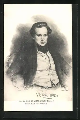 AK Victor Hugo, der junge Schriftsteller sitzend abgebildet