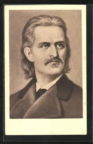 Künstler-AK Robert Hamerling, Bildniskarte No. 55, Portrait des jungen Dichters