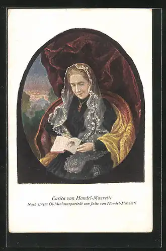 Künstler-AK Enrica von Handel-Mazzetti, Darstellung der Schriftstellerin nach Julie von Handel-Mazzetti