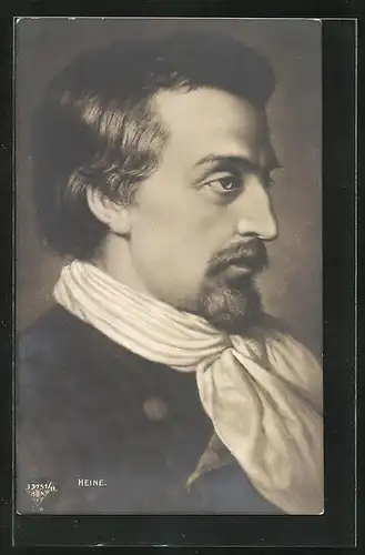 AK Heinrich Heine, seitliches Portrait des Dichters