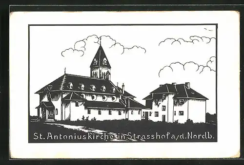 AK Strasshof a. d. Nordb., an der St. Antonius Kirche