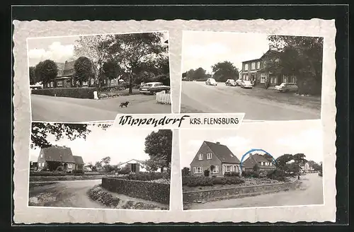 AK Wippendorf in Holstein, Strassenansichten im Ort, Wohnhäuser