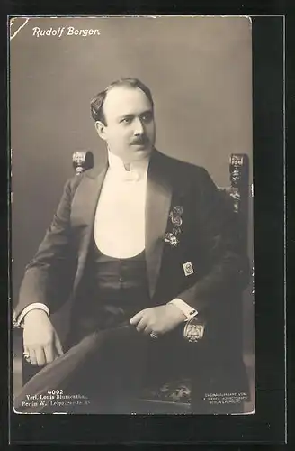 AK Opernsänger Rudolf Berger im Frack