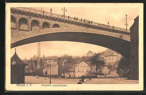 AK Plauen i. V., Friedrich-August-Brücke