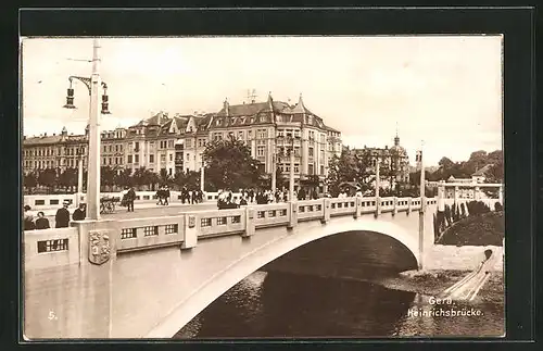 AK Gera, an der Heinrichsbrücke