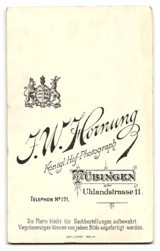 Fotografie J. W. Hornung, Tübingen, Uhlandstrasse 11, Kleinkind im Kleid mit grossen Augen