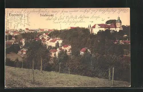 AK Eisenberg, Gesamtansicht mit Kirche und Wald