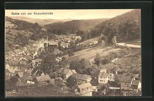 AK Ruhla, Ortsansicht von der Knaudtstrasse