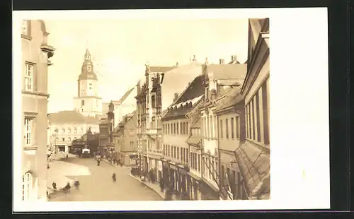 AK Döbeln /Sa., Roter Platz mit Geschäften