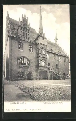 AK Neustadt /Orla, Rathaus, erbaut 1465