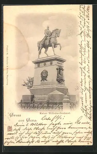 AK Gera, Kaiser Wilhelm Denkmal