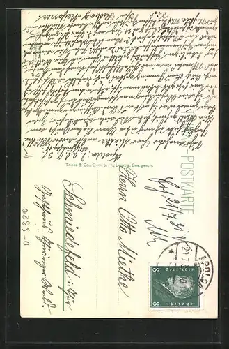 AK Apolda, Eingang zur Schötener Promenade