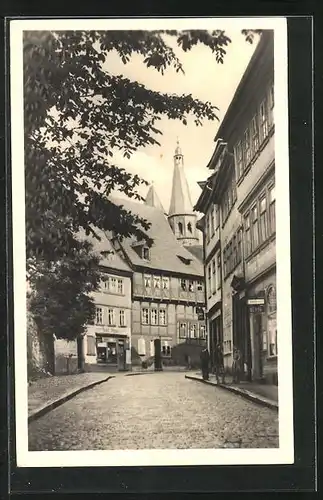 AK Nordhausen, Barfüsserstrasse mit Häusern