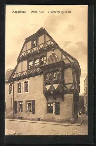 AK Magdeburg, Altes Haus in der Kreuzgangstrasse