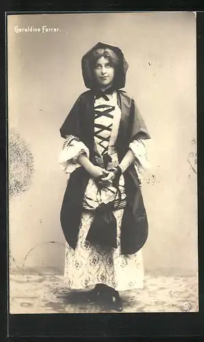 AK Opernsängerin Geraldine Farrar in einer ihrer Rollen