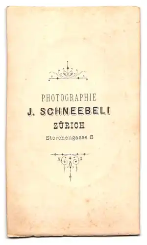 Fotografie J. Schneebeli, Zürich, Storchengasse 8, Junger Herr im Anzug mit Fliege