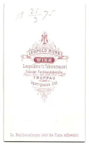 Fotografie Leopold Munk, Wien-Leopoldstadt, Taborstrasse 1, Hübscher Knabe in zeitgenössischer Kleidung