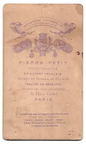 Fotografie Pierre Petit, Paris, 31. Place Cadet