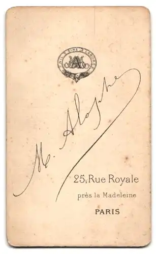 Fotografie M. Alophe, Paris, Rue Royale 25, Bürgerlicher Mann mit Schnauzer