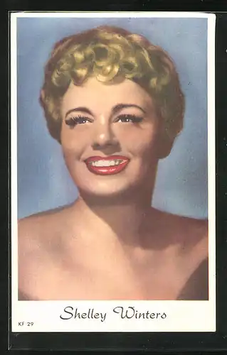 AK Schauspielerin Shelley Winters mit lächelndem Gesicht