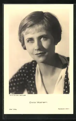 AK Schauspielerin Grete Mosheim in modischer Kleidung