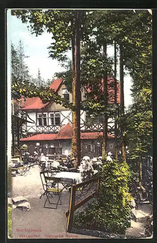 AK Wernigerode, Wasserfall, Gasthaus Steinerne Renne