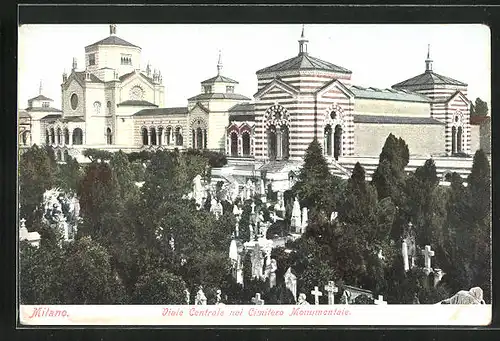 AK Milano, Viale Centrale nel Cimitero Monumentale