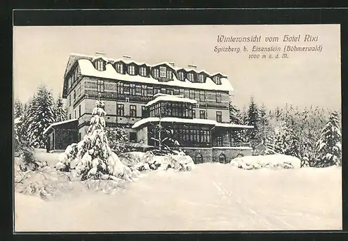 AK Spitzberg /Böhmerwald, Winteransicht von Hotel Rixi