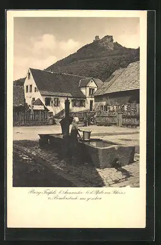 AK Annweiler i. d. Pfalz am Rhein, Burg Trifels v. Bindersbach aus gesehen
