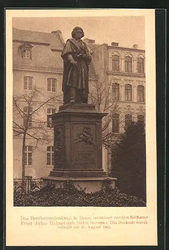 AK Bonn, Das Beethovendenkmal, Enthüllt 1845