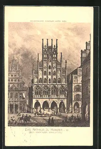 Künstler-AK Münster i. W., Das Rathaus