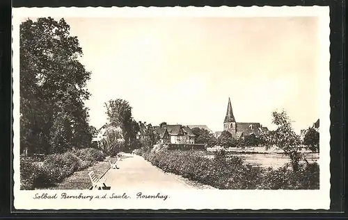 AK Bernburg a. d. Saale, Gartenanlagen des Rosenhag