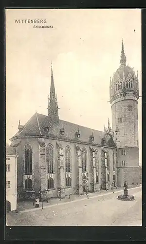 AK Wittenberg, Denkmal vor der Schlosskirche