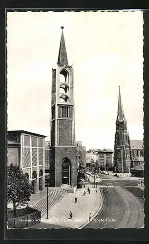 AK Gelsenkirchen, Ev. Altstadtkirche und Propsteikirche