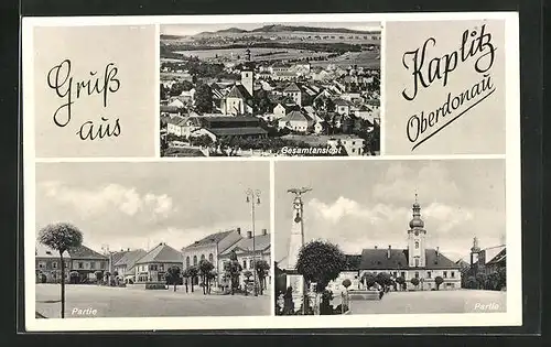 AK Kaplitz, Kostel, Namesti, Gesamtansicht