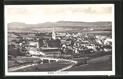 AK Kaplitz /Kaplice, Ortsansicht vom Hügel