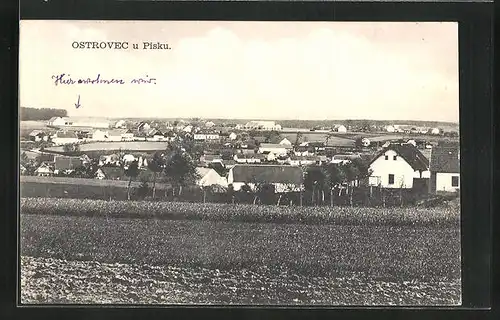 AK Ostrovec u Písku, Panorama