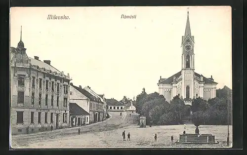 AK Milevsko, Namesti, Kostel, Sporitelna