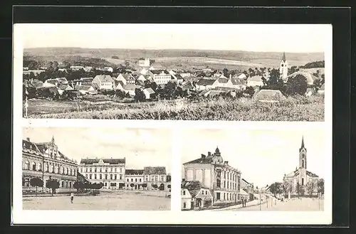 AK Milevsko, Namesti, Kostel, Celkovy pohled