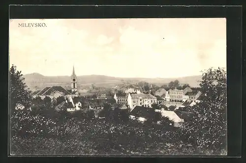 AK Milevsko, Panorama, Kostel