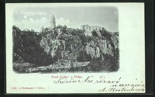 Mondschein-AK Zvikov, Hrad Zvikov u Pisku, Burgruine