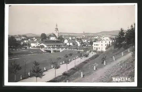 AK Kaplitz, Strassenpartie und Ortsansicht