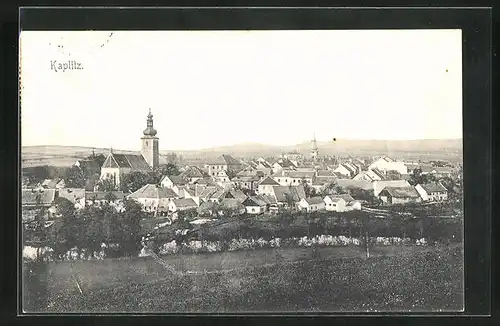 AK Kaplitz, Ortsansicht mit Kirche
