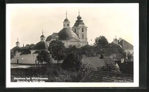 AK Sepekau b. Mühlhausen, Teilansicht Kirche