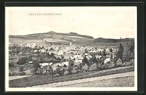 AK Deutsch-Beneschau, Ortsansicht aus der Ferne