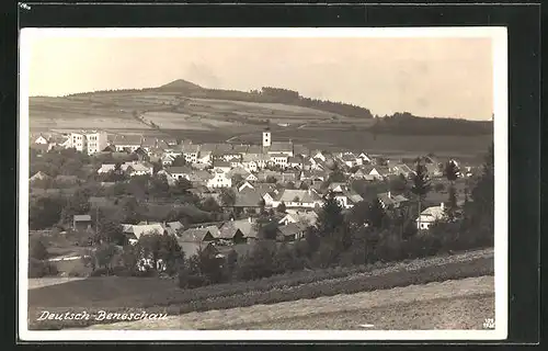 AK Deutsch-Beneschau, Ortsansicht aus der Vogelschau